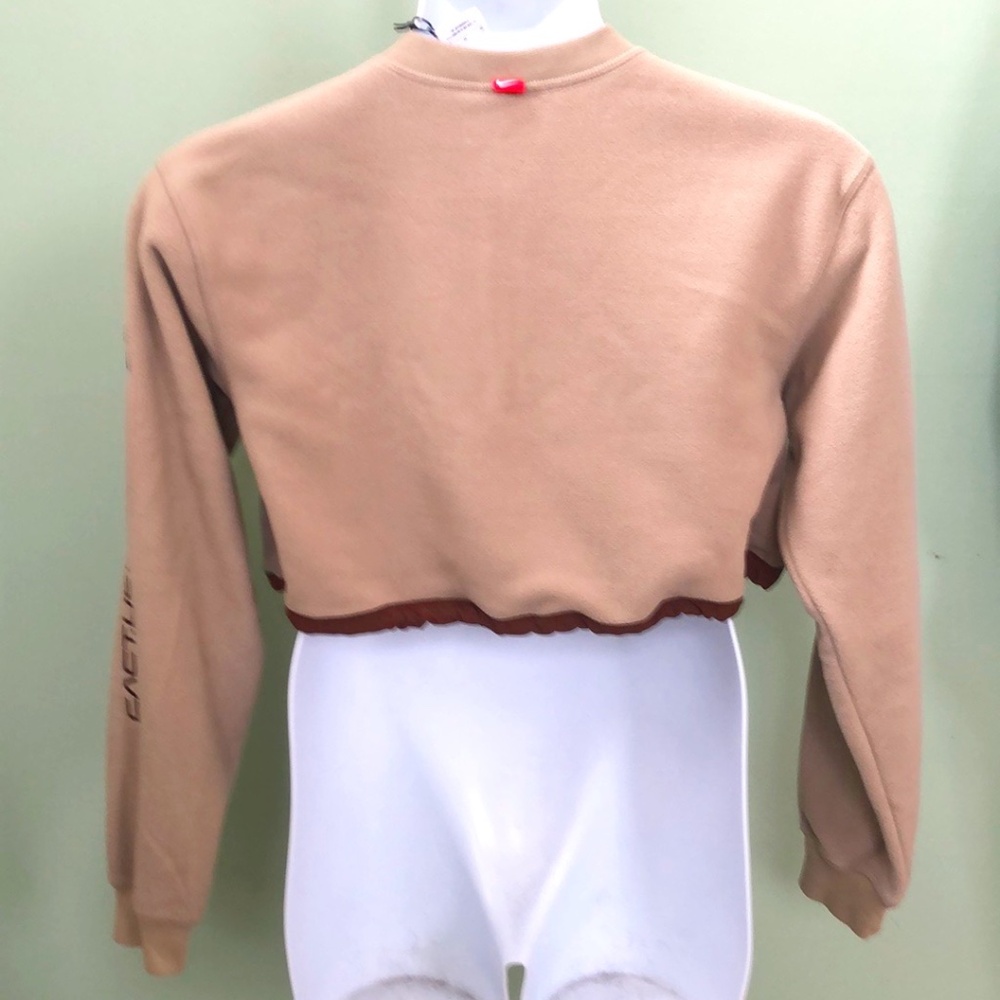 Travis Scott Cactus Jack Brown Size M Basic Crop Jacket / Nike Women's X - Picture 3 of 9